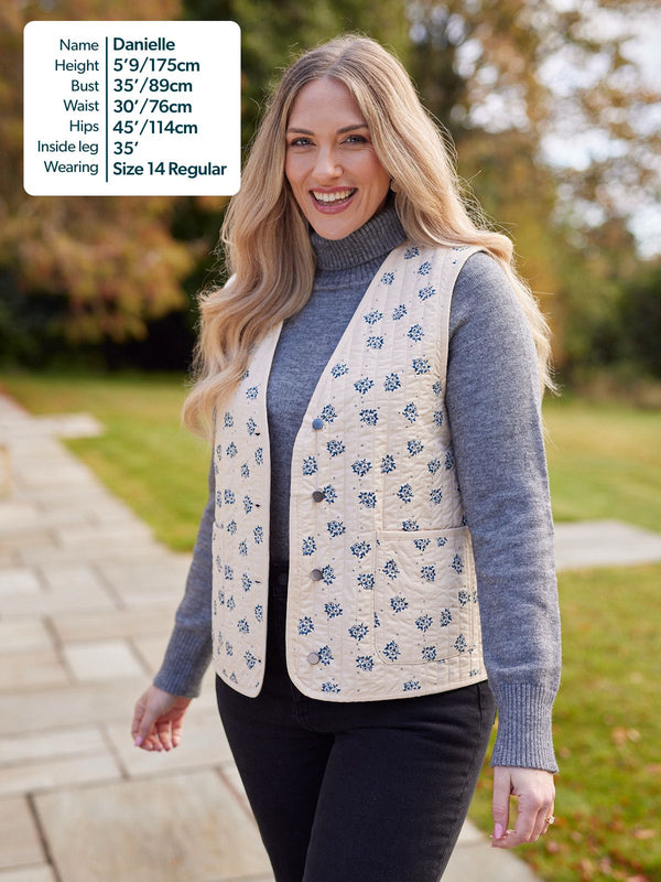 Eva - Quilted Vest - Floral