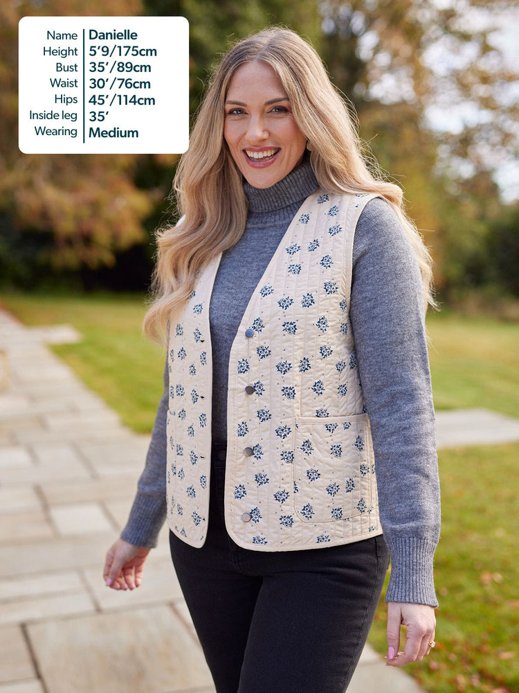 Eva - Quilted Gilet - Floral