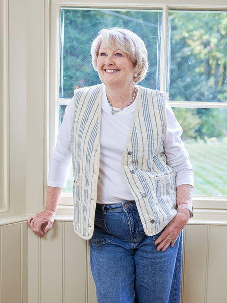 Eva - Quilted Gilet - Stripe