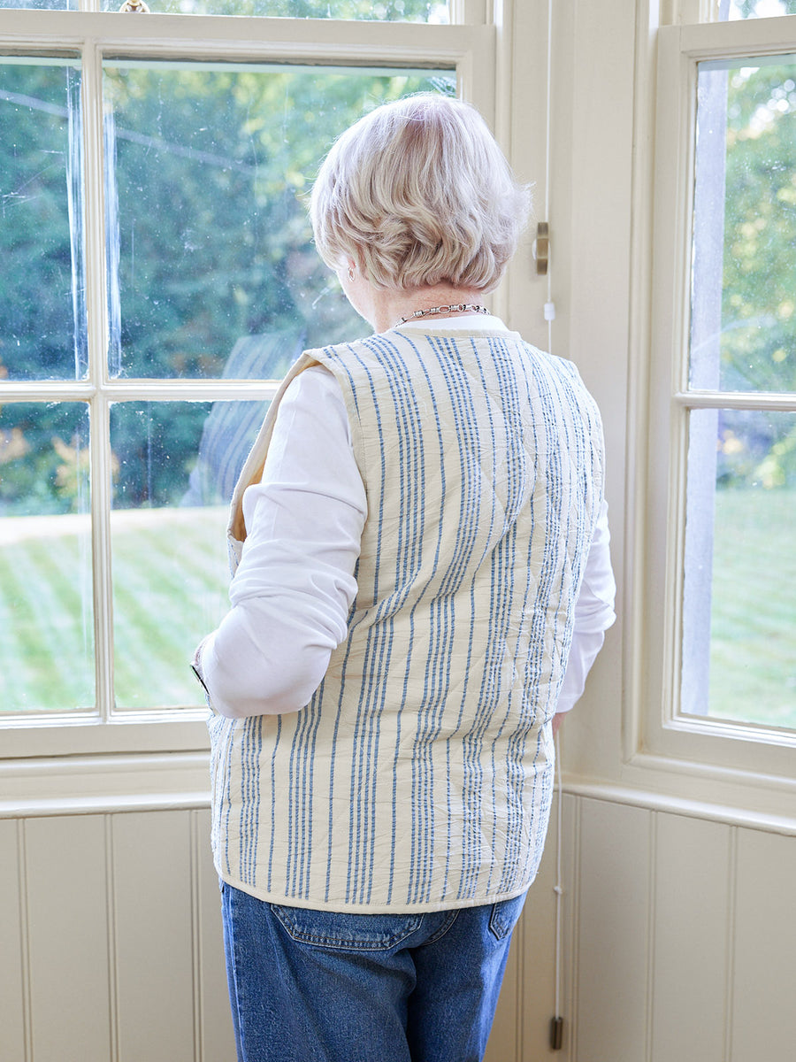 Eva - Quilted Gilet - Stripe