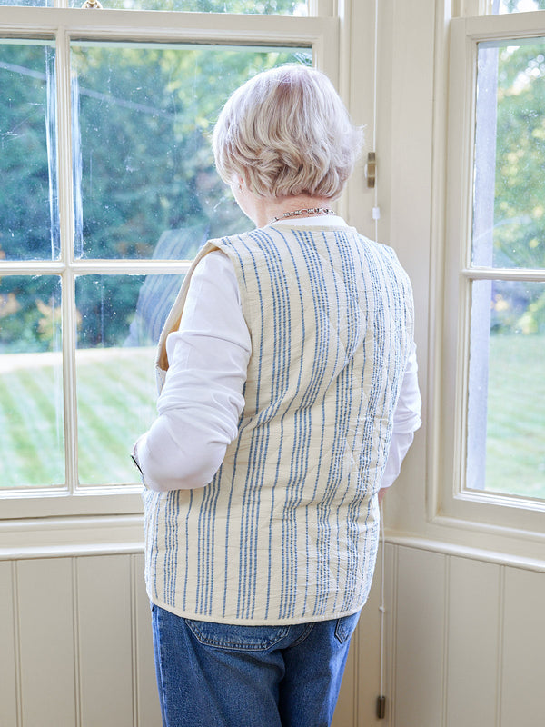 Eva - Quilted Vest - Stripe