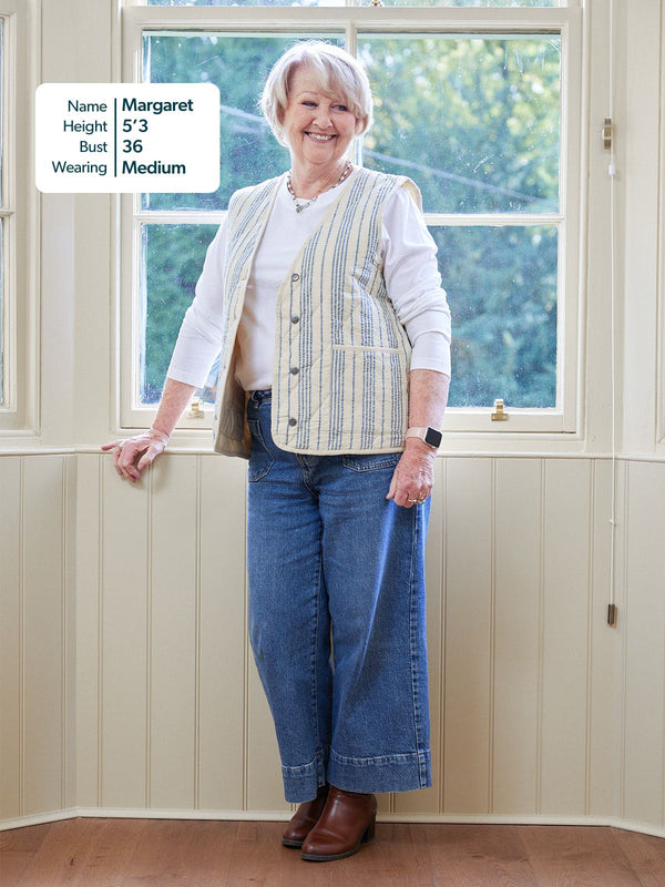 Eva - Quilted Vest - Stripe