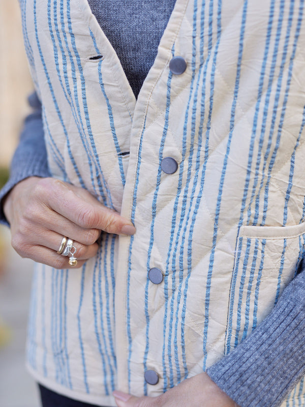 Eva - Quilted Vest - Stripe