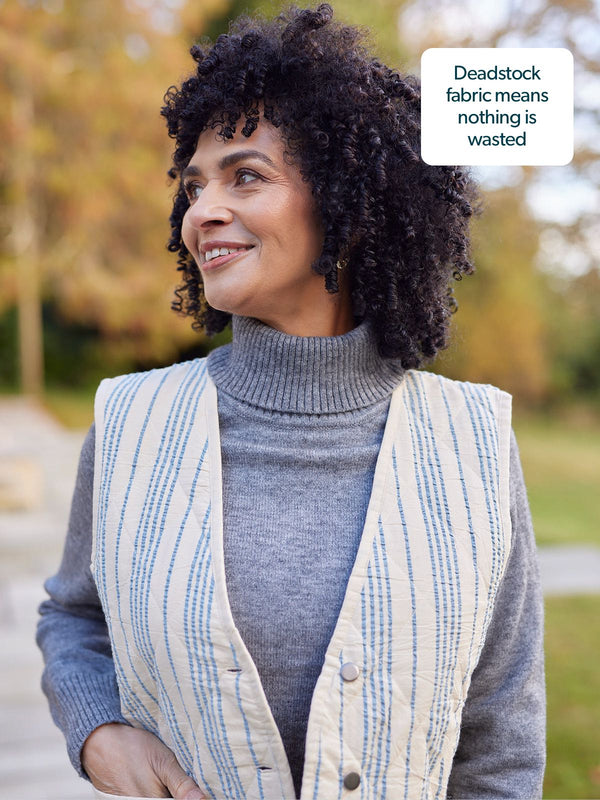 Eva - Quilted Vest - Stripe