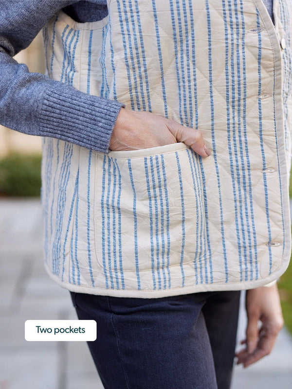 Eva - Quilted Vest - Stripe