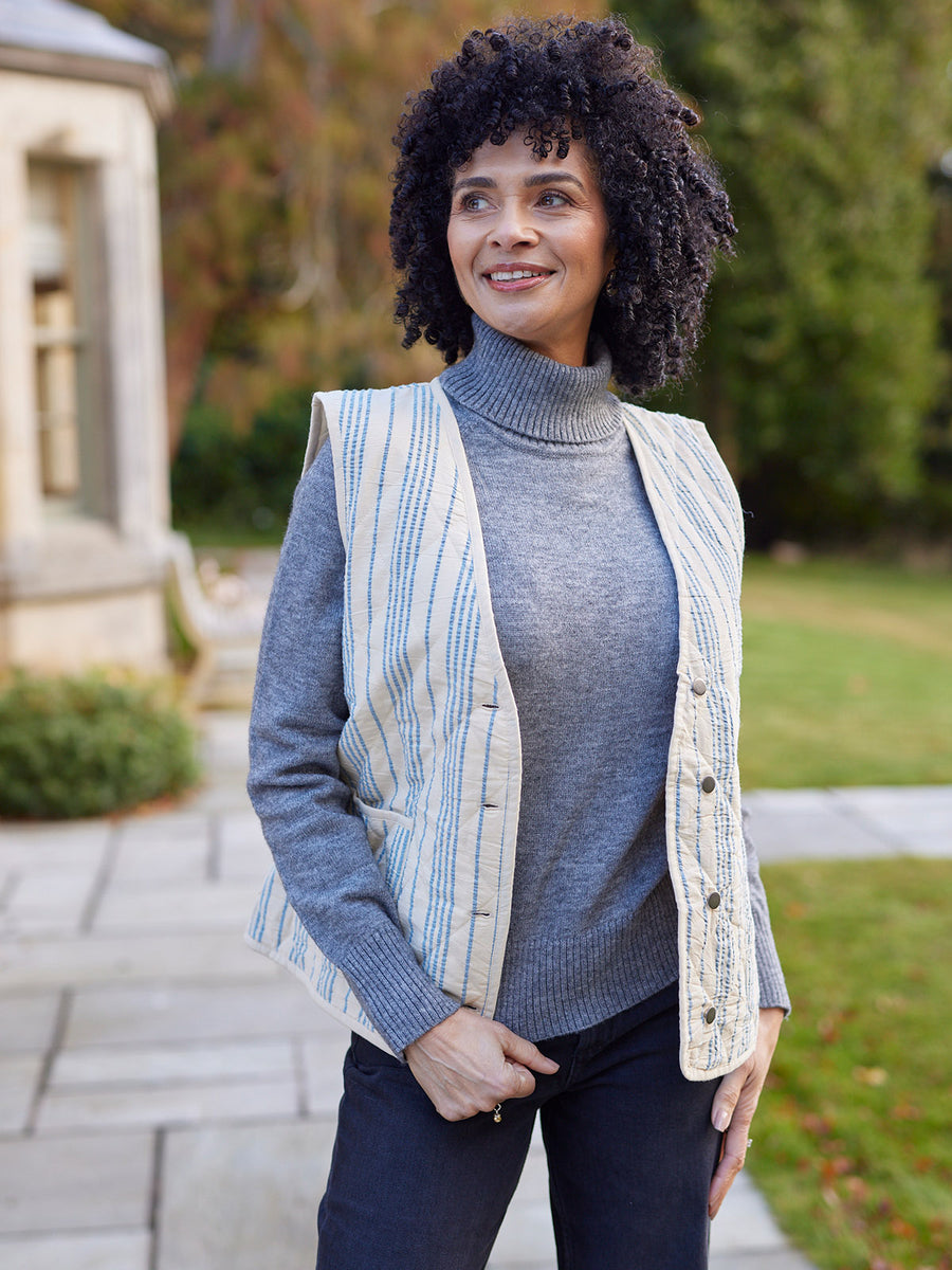Eva - Quilted Gilet - Stripe