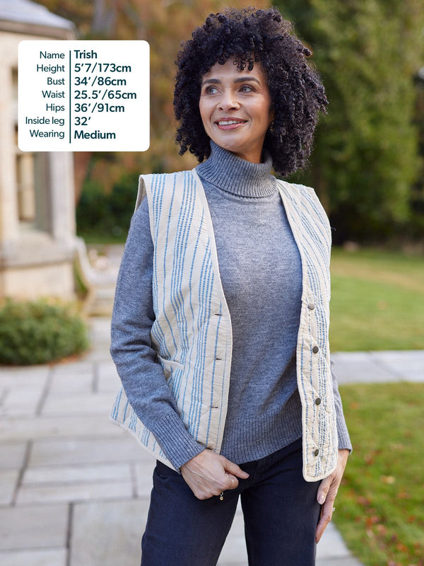Eva - Quilted Gilet - Stripe