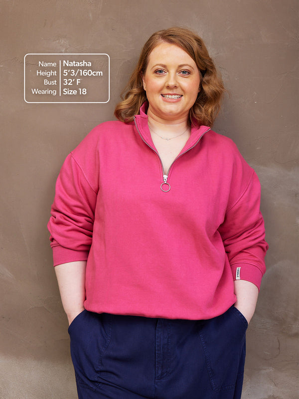 Evie - Zip Sweatshirt - Pink