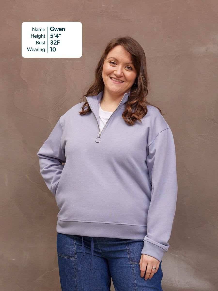 Evie Zip Sweatshirt - Lilac