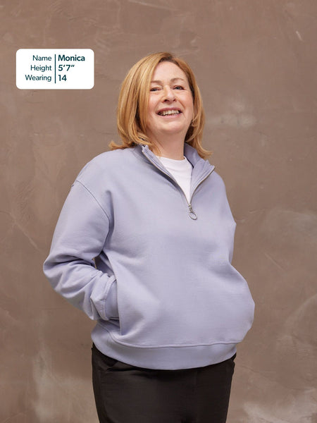 Evie Zip Sweatshirt - Lilac