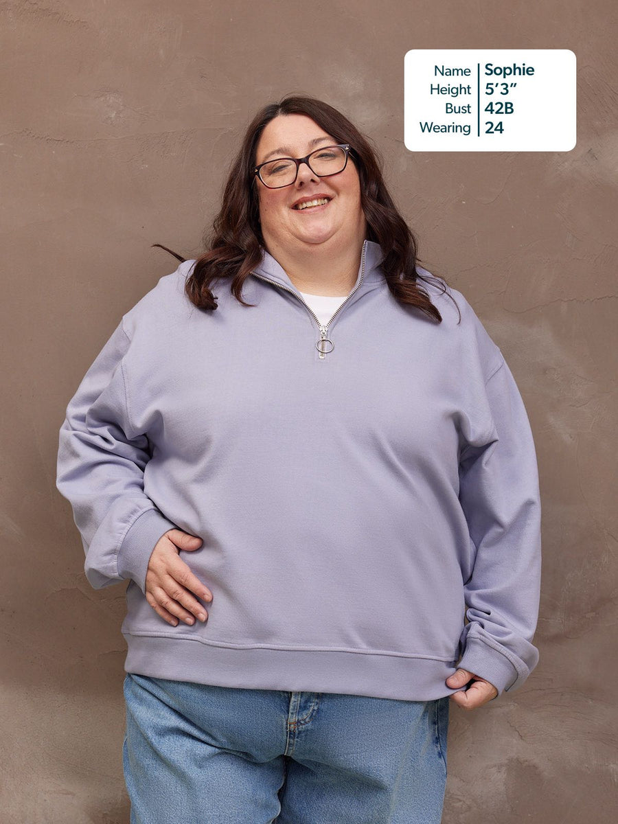 Evie Zip Sweatshirt - Lilac