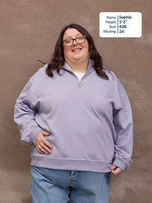 Evie Zip Sweatshirt - Lilac