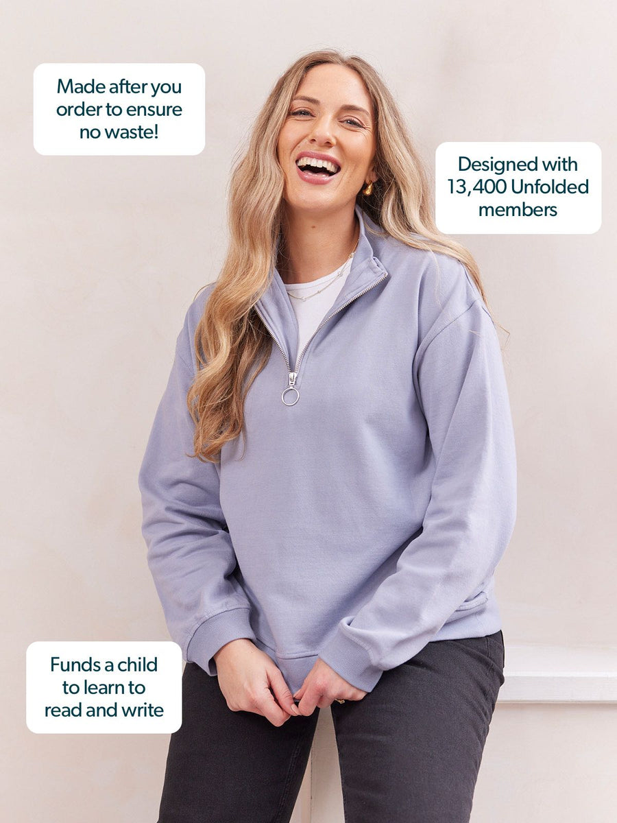 Evie Zip Sweatshirt - Lilac