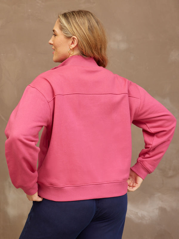 Evie - Zip Sweatshirt - Pink