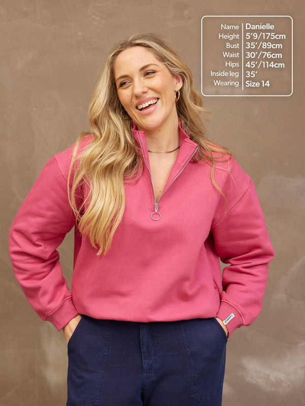 Evie - Zip Sweatshirt - Pink