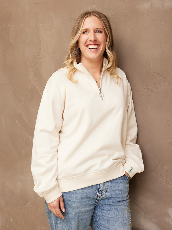 Evie - Zip Sweatshirt - Cream