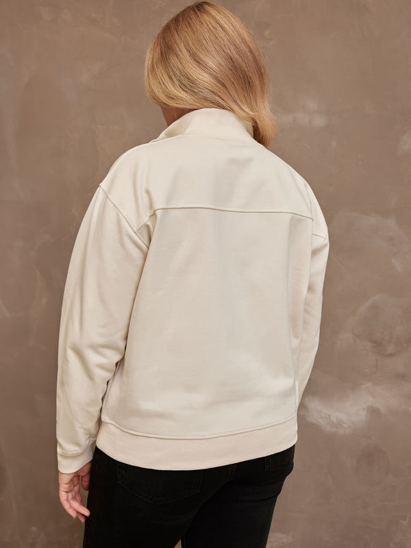 Evie - Zip Sweatshirt - Cream