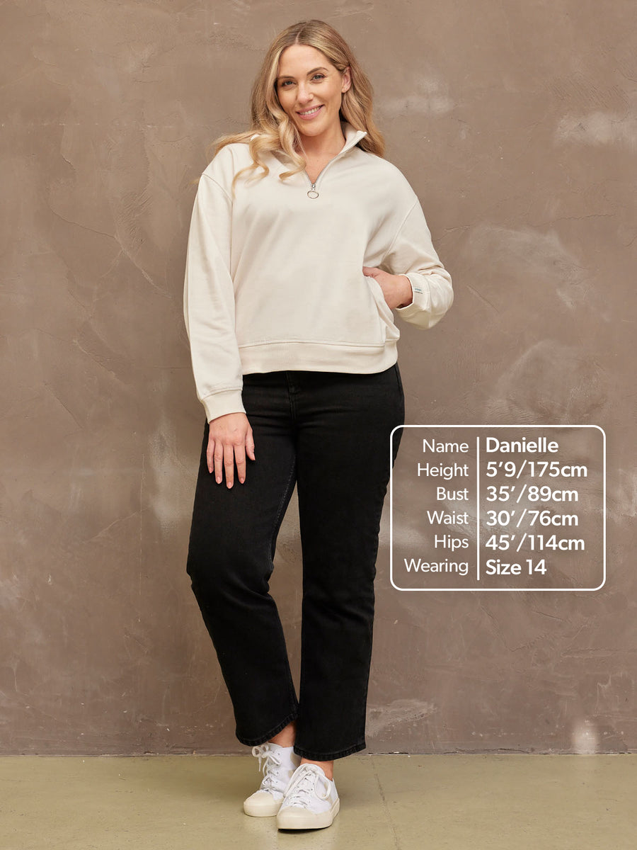 Evie - Zip Sweatshirt - Cream