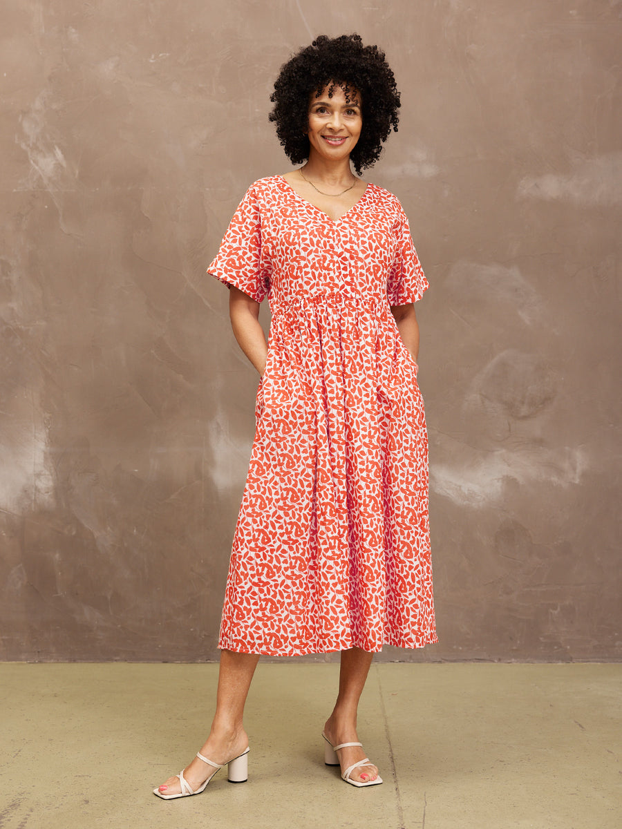 Fern Dress - Terracotta Print - Sample