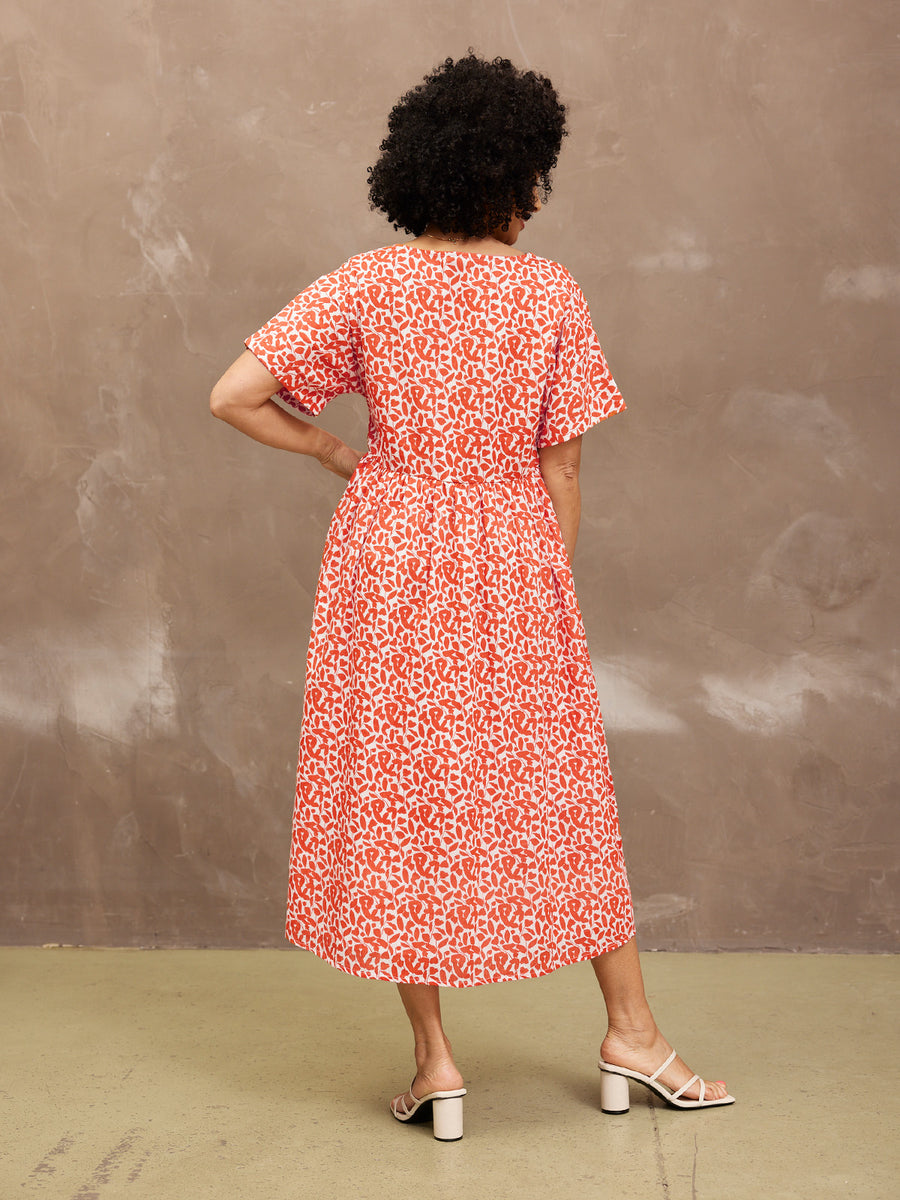 Fern Dress - Terracotta Print - Sample