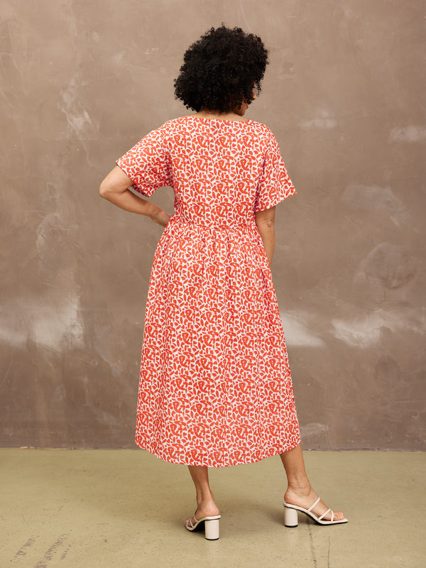 Fern Dress - Terracotta Print