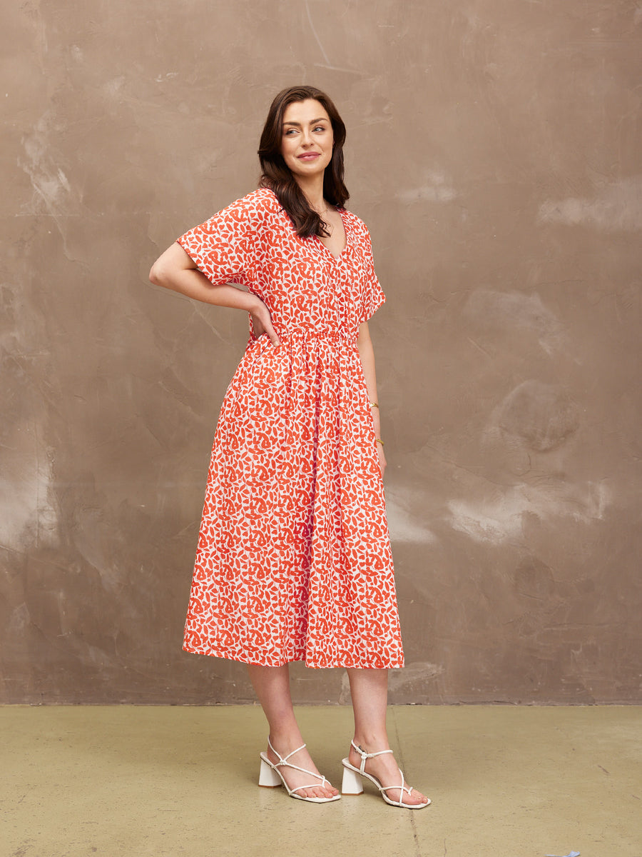 Fern Dress - Terracotta Print - Sample