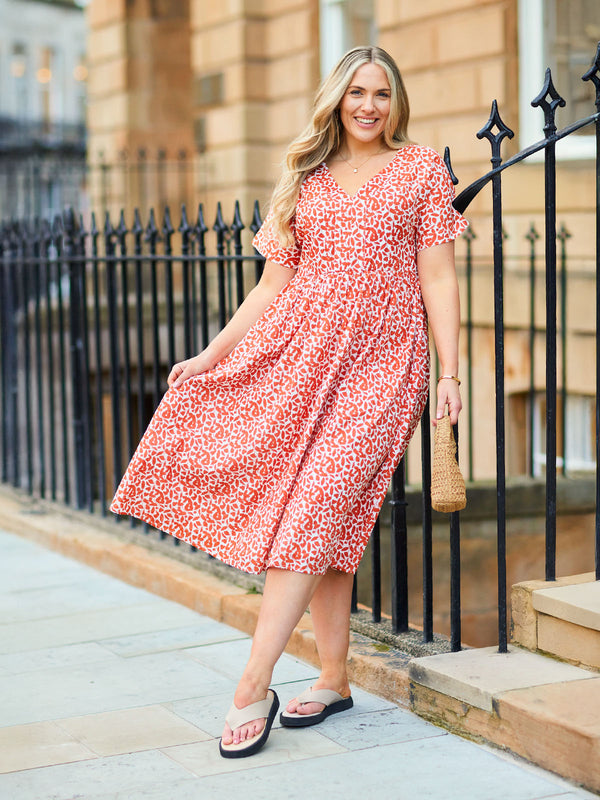 Fern Dress - Terracotta Print