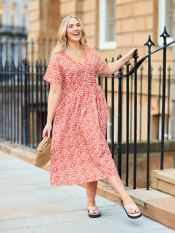 Fern Dress - Terracotta Print