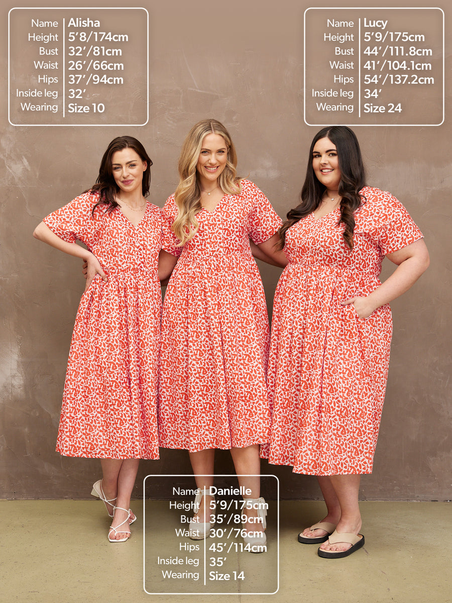 Fern Dress - Terracotta Print - Sample