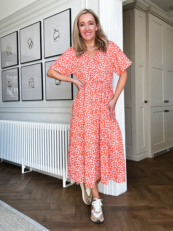 Fern Dress - Terracotta Print