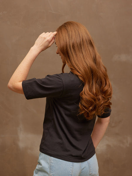 Freya - V Neck T Shirt - Black