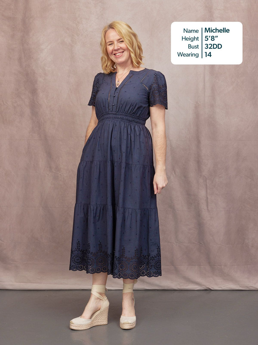Georgie Cotton Summer Dress - Dark Navy