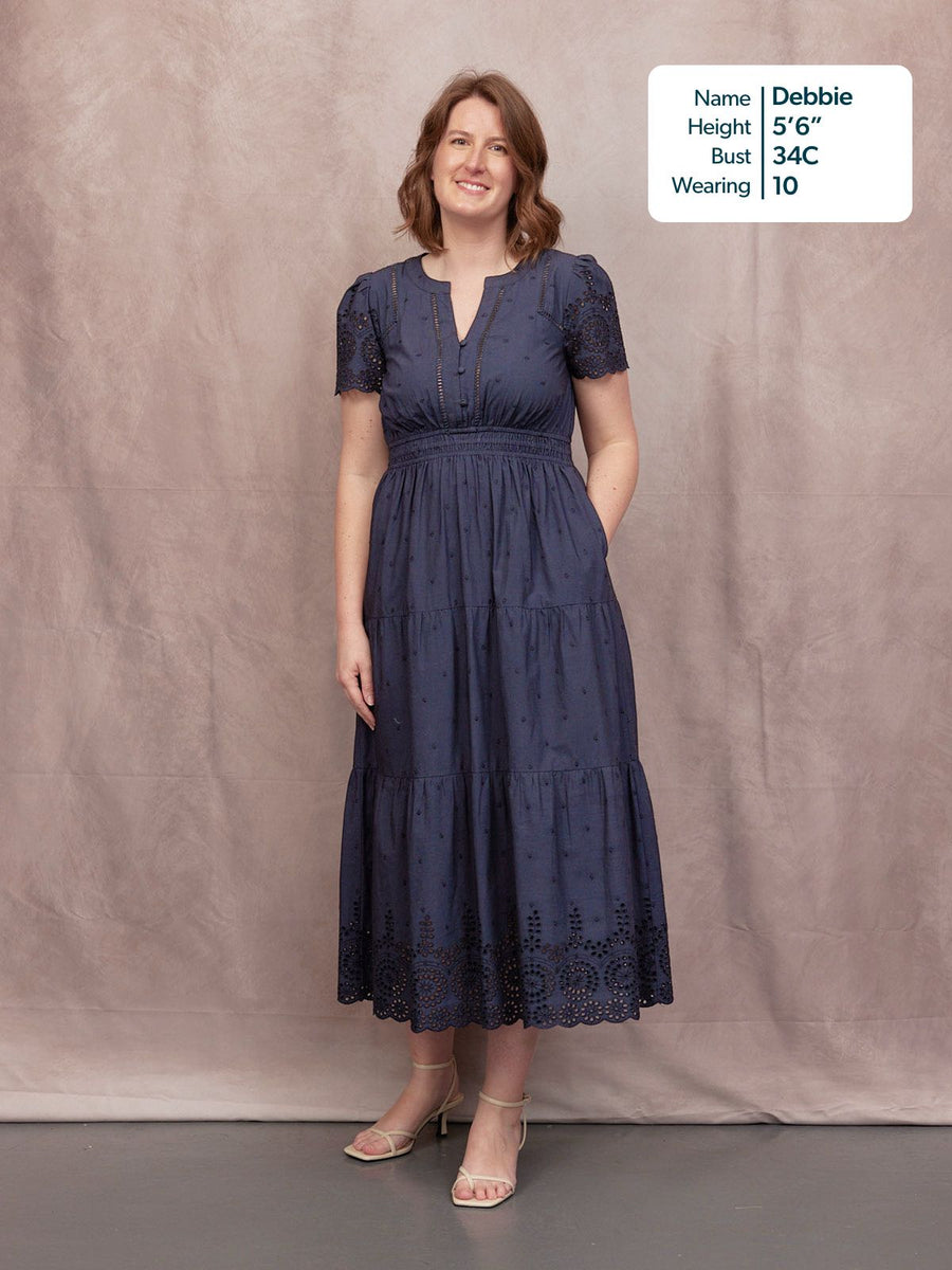 Georgie Cotton Summer Dress - Dark Navy