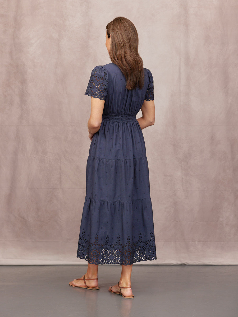 Georgie Cotton Summer Dress - Dark Navy
