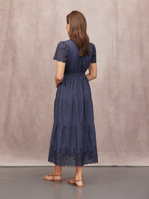 Georgie Cotton Summer Dress - Dark Navy