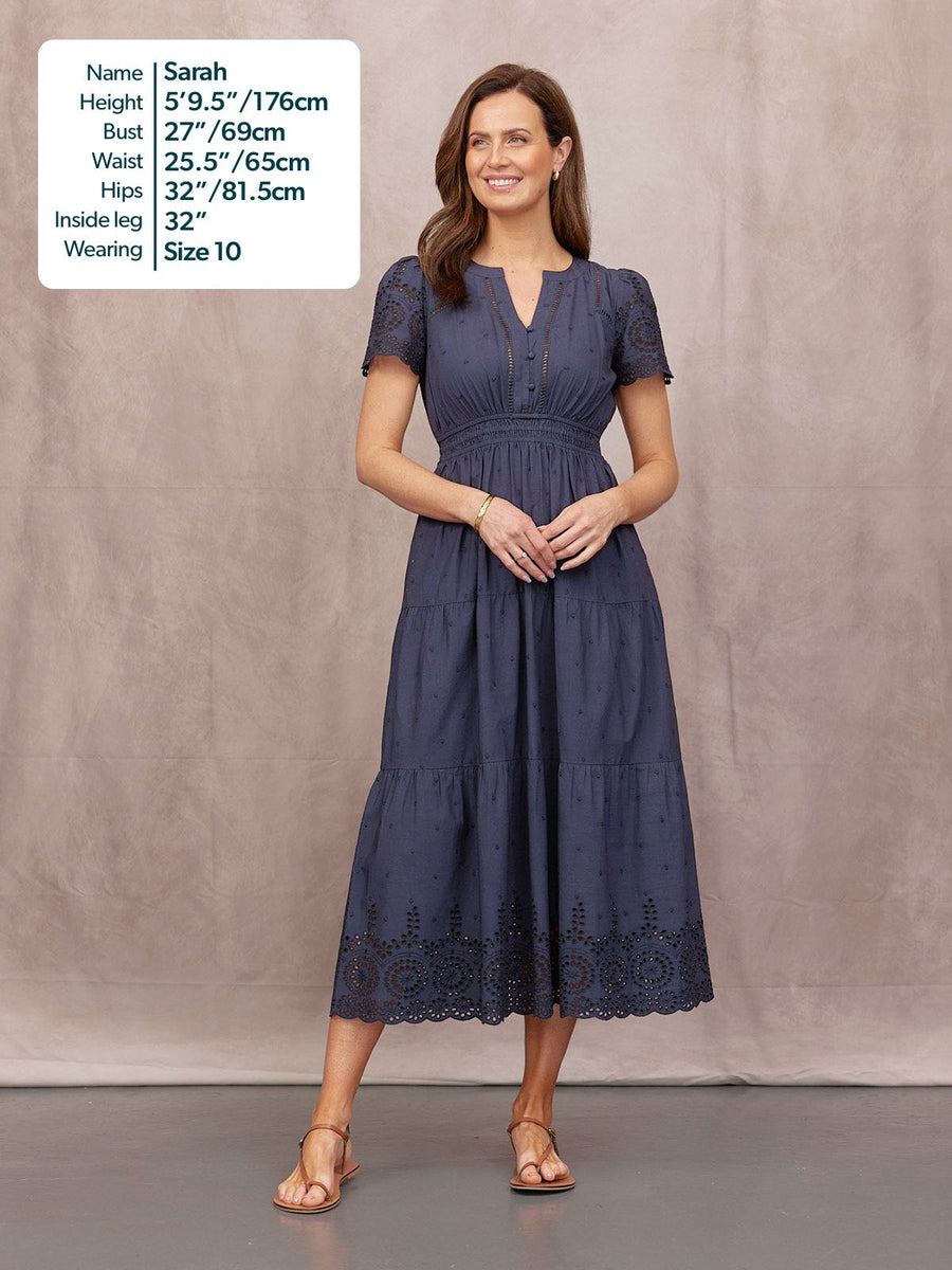 Georgie Cotton Summer Dress - Dark Navy