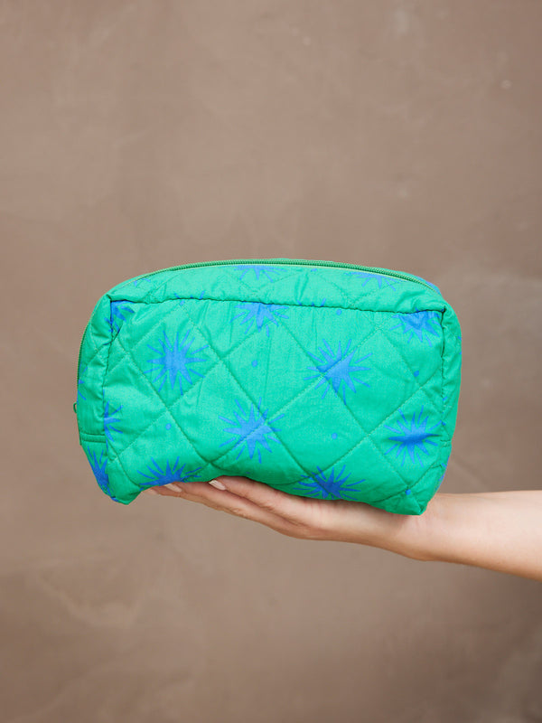 Mabel Washbag - Green Star Print