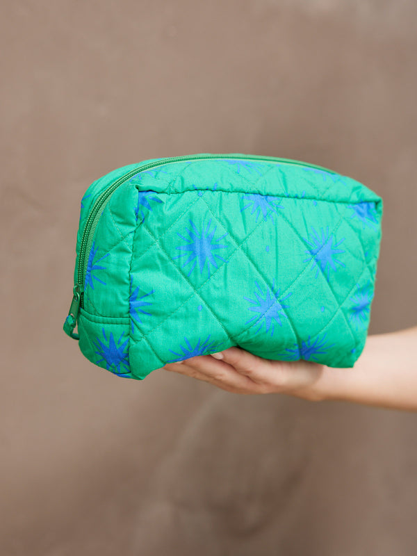 Mabel Washbag - Green Star Print