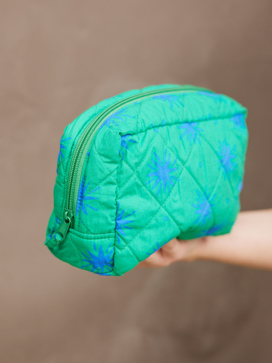 Mabel Washbag - Green Star Print