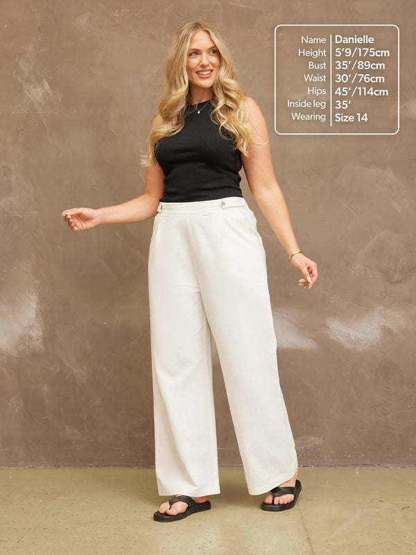 Heather Button Front Trouser