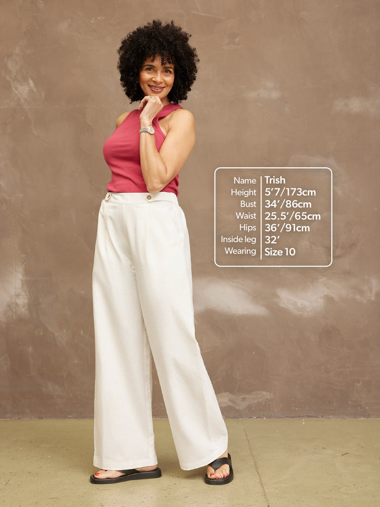 Heather Button Front Trouser