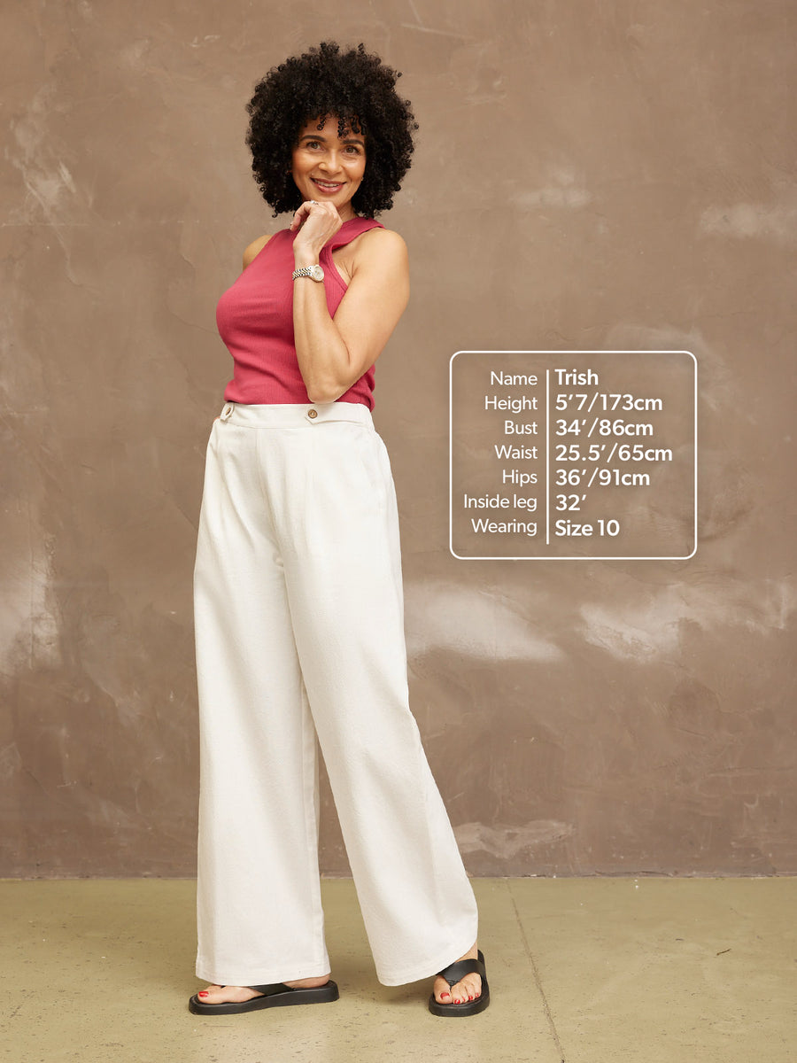 Heather Button Front Trouser