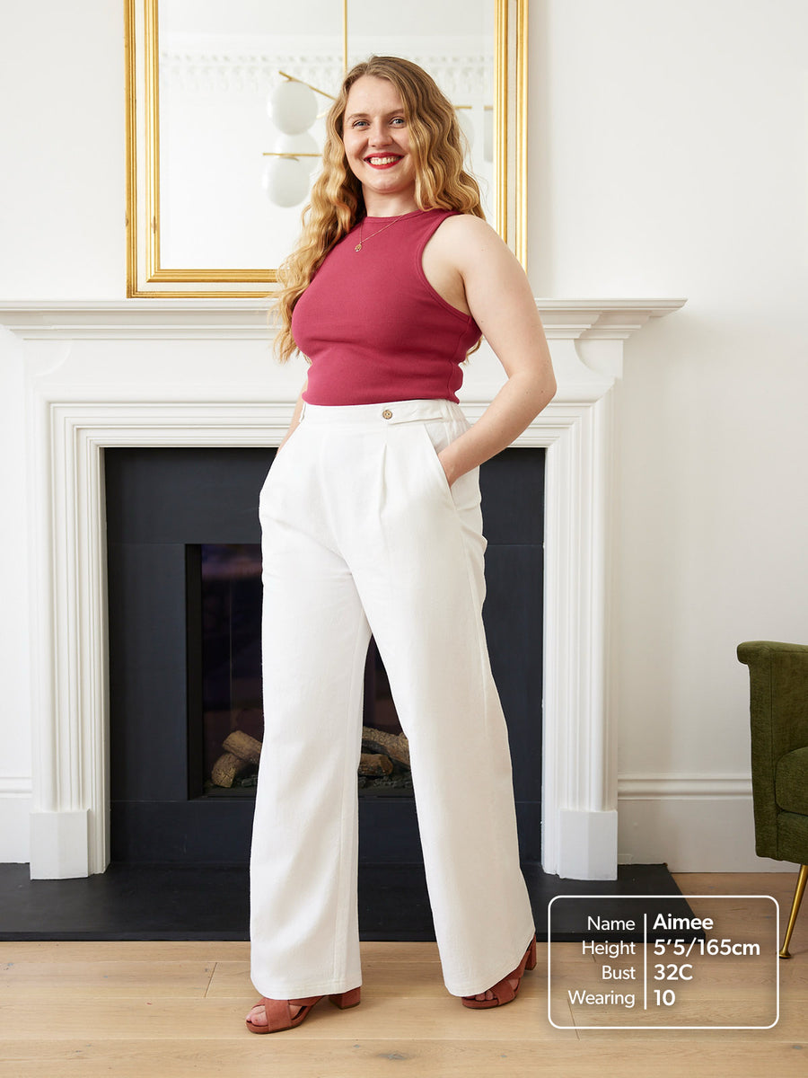 Heather Button Front Trouser