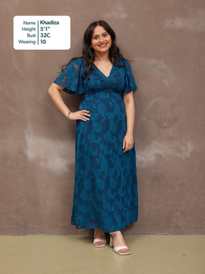 Helena Short Sleeve Jacquard Dress - Floral