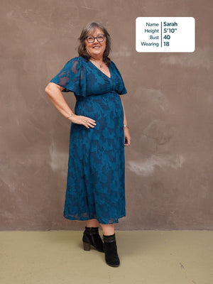 Helena Short Sleeve Jacquard Dress - Floral
