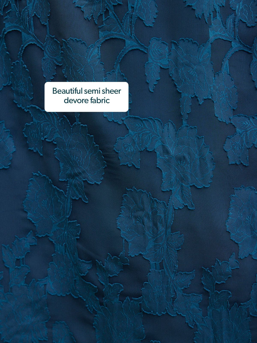 Helena Short Sleeve Jacquard Dress - Floral