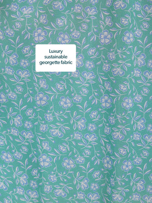 Isla Georgette Dress - Green Floral