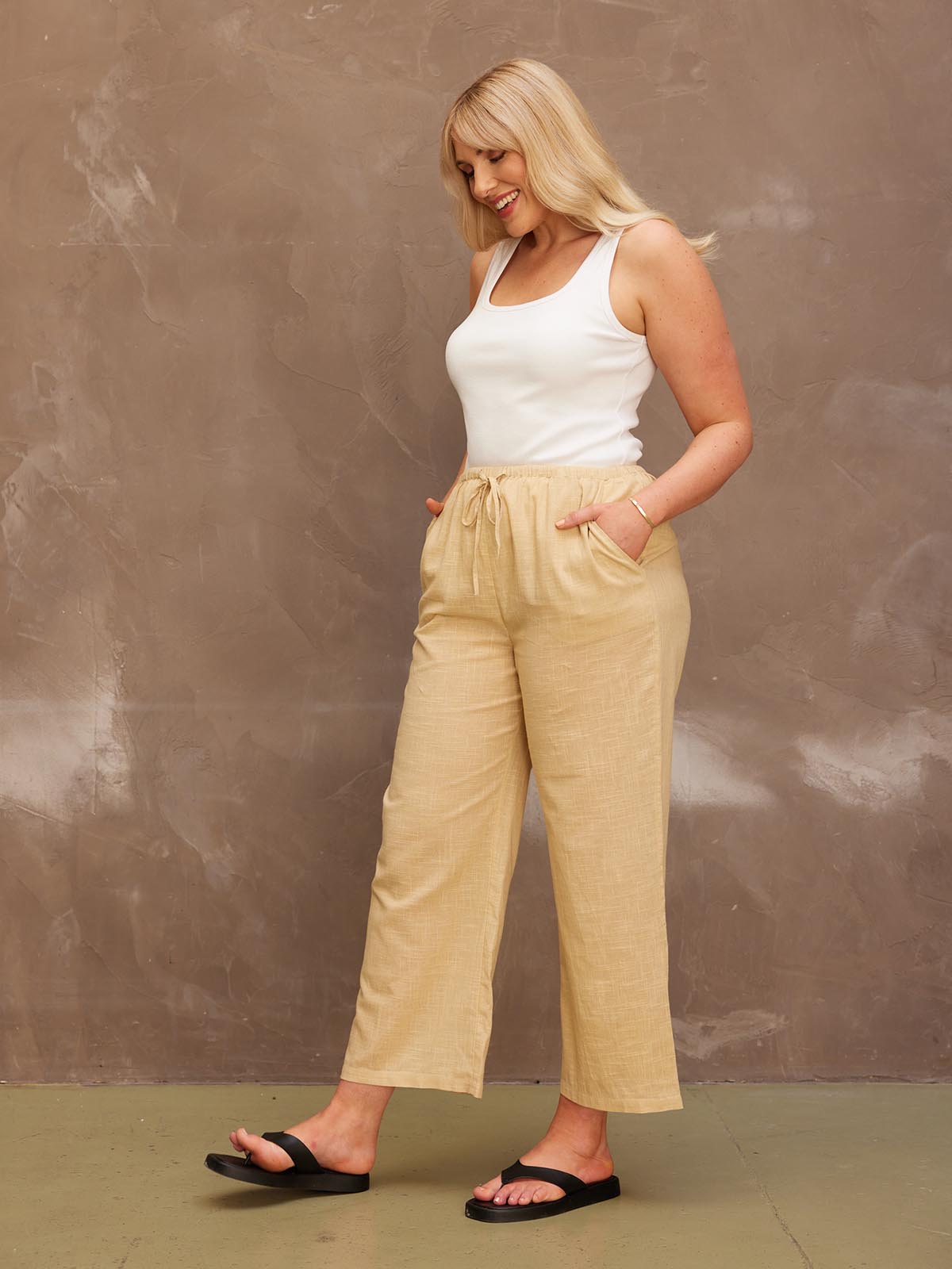 Essential Sand Slouch Trouser main image 1