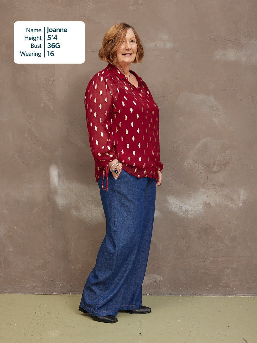 Jamila Lurex Shirt - Burgundy and Gold