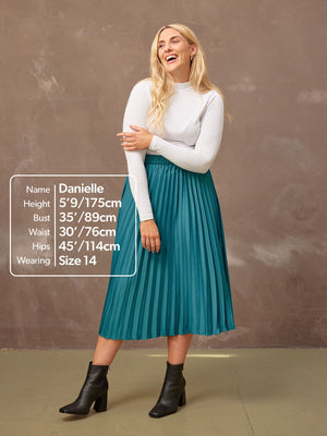 Jane - Pleated Skirt - Teal